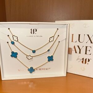 Luxe Layers - Spring 2026. The showstopper. Gold and Blue Necklace Set